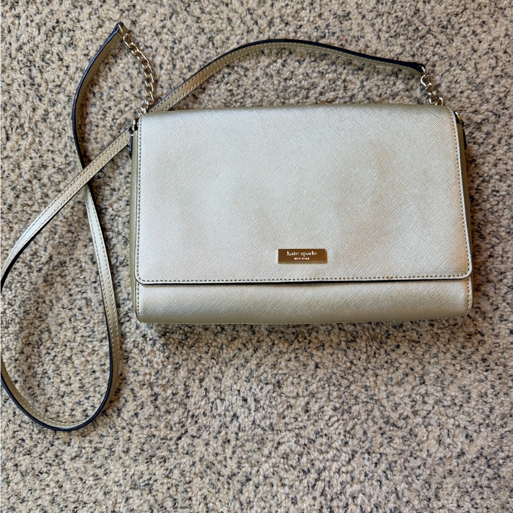 kate spade Gold Metallic Crossbody with Chain Strap